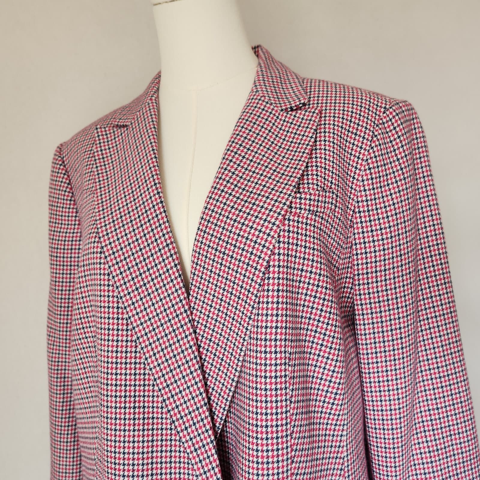 NWoT Talbots Double Breasted Hounstooth Blazer Lined Flap Pocket Cotton Women 16 - Thumbnail 6