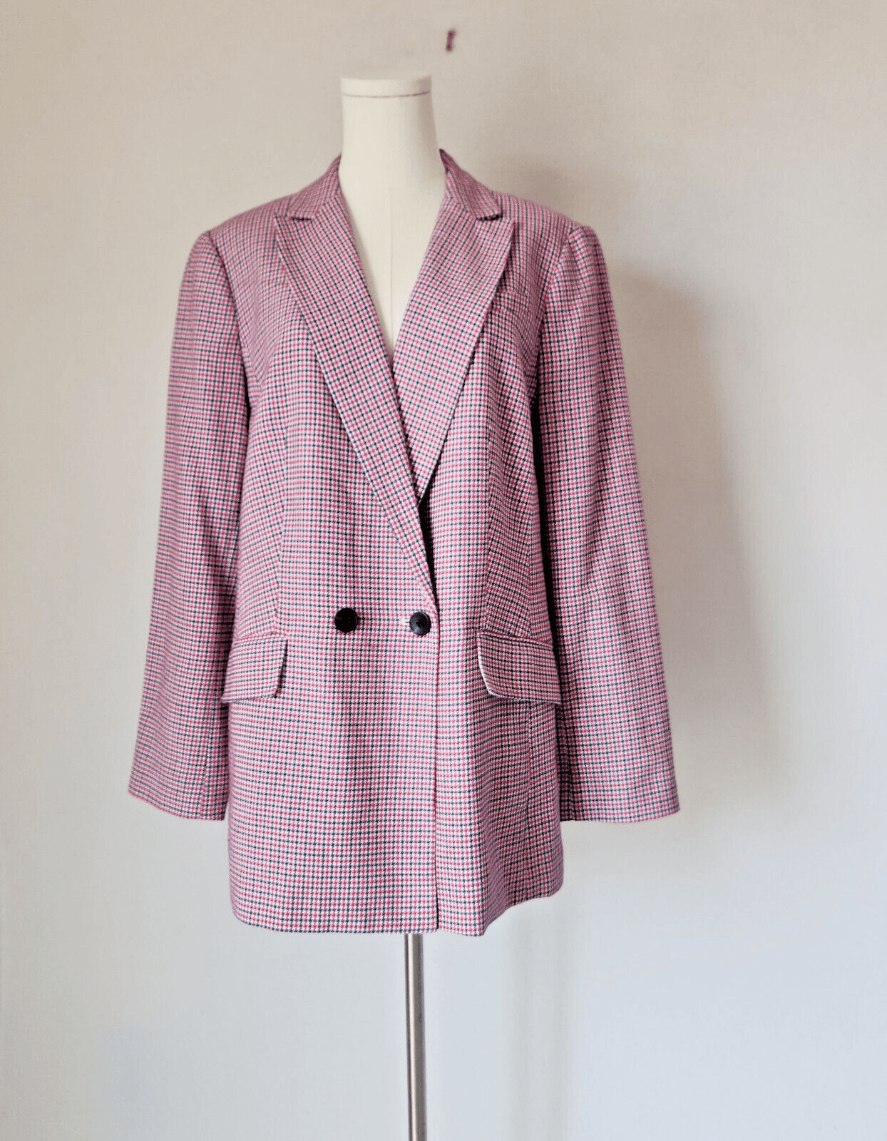 NWoT Talbots Double Breasted Hounstooth Blazer Lined Flap Pocket Cotton Women 16
