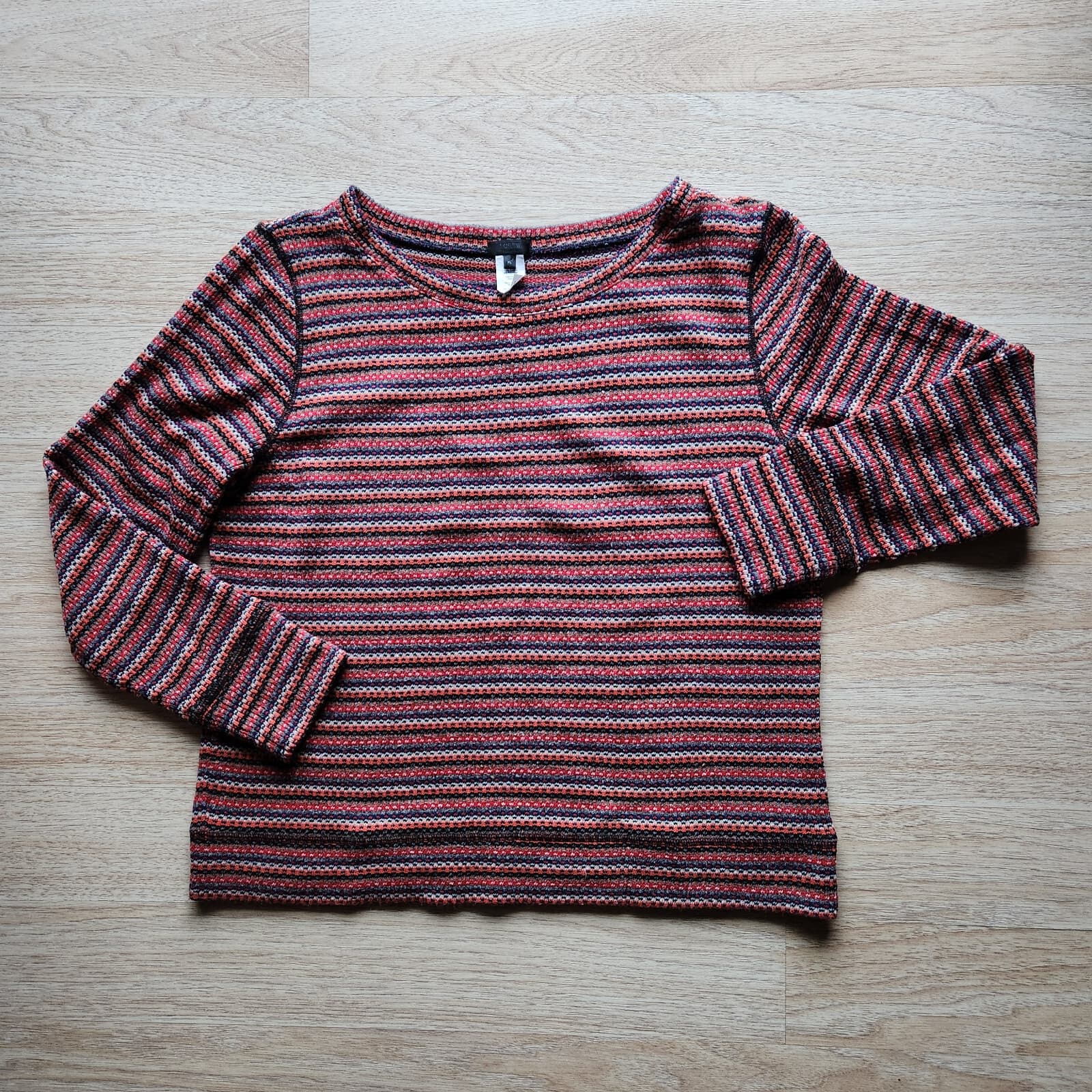 J.Crew Collection Stripe Boat Neck Sweater Cotton Blend Mulicolor Women's XL - Thumbnail 5