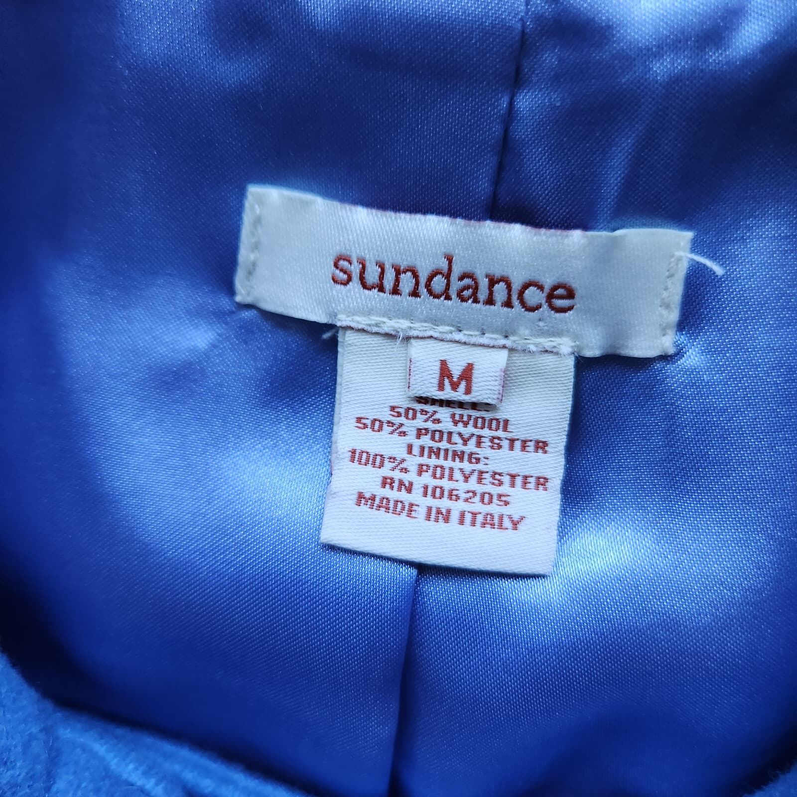 Sundance Made in Italy New Horizons Peacoat Double Breast Wool Blend Blue Sz.M - Thumbnail 8