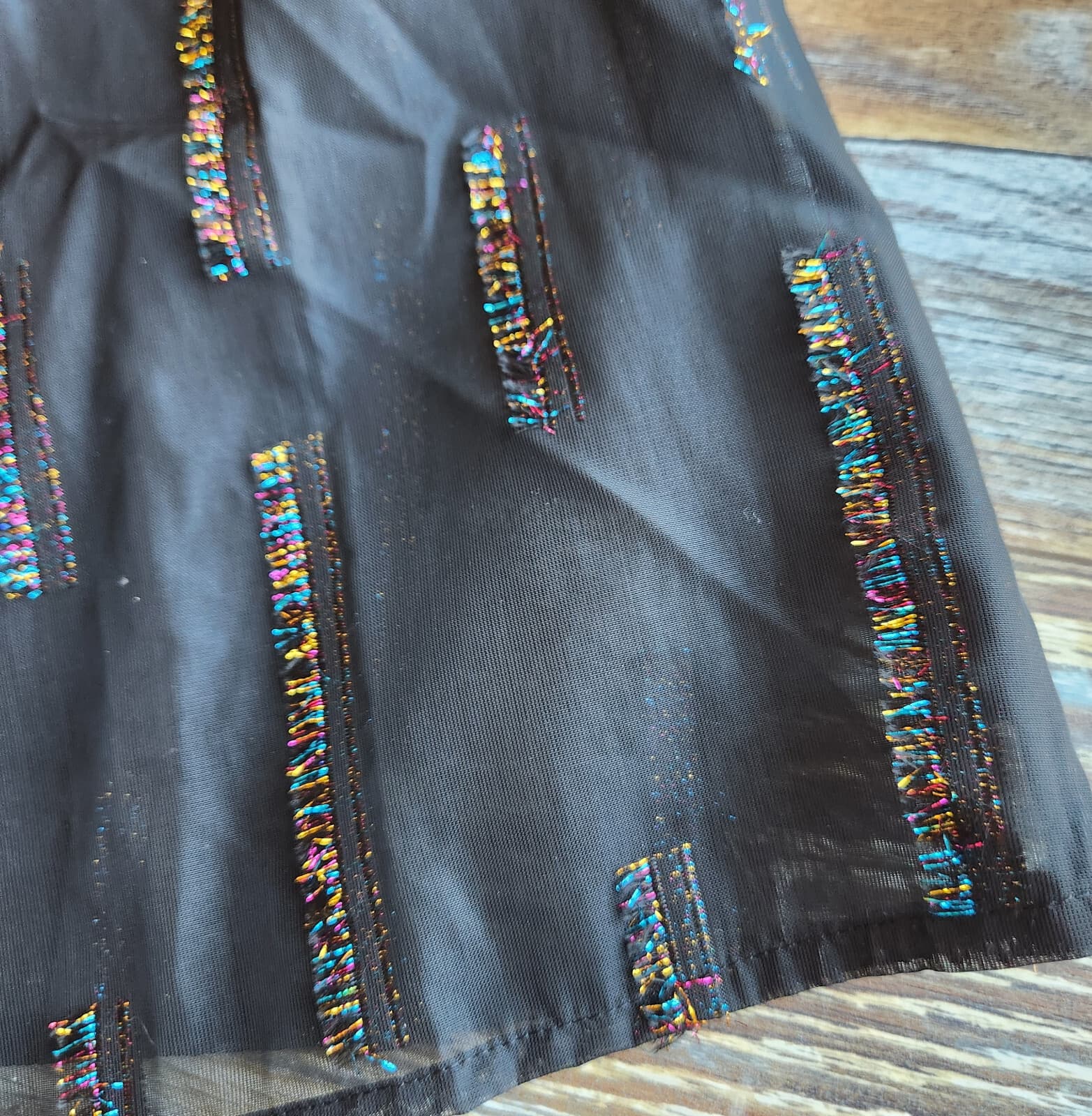 Sui by Anna Sui Cocktail Party Bow Midi Dress Fit-Flare Sheer-Fabric Black Sz.S - Thumbnail 11