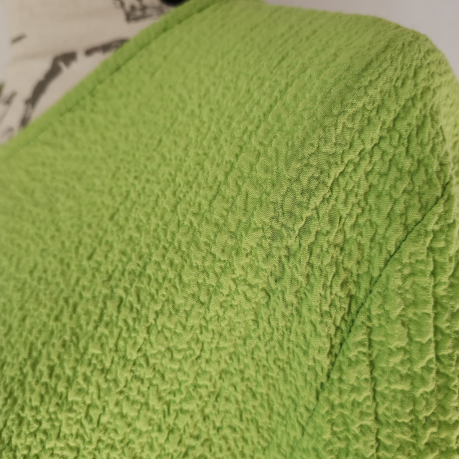 Yushi Lagenlook Stretch Gauze Tunic Blouse 3/4 Sleeve Neon-Green Women Bust 46" - Thumbnail 5
