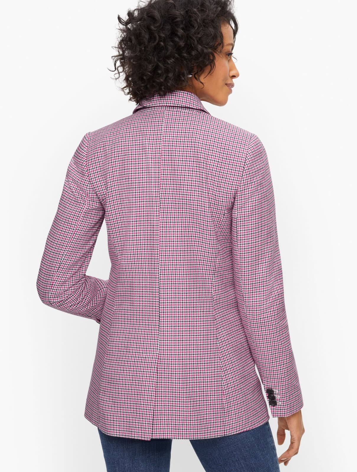 NWoT Talbots Double Breasted Hounstooth Blazer Lined Flap Pocket Cotton Women 16 - Thumbnail 9
