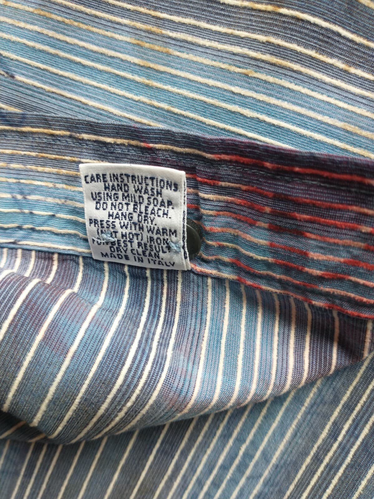 Ryan Kenny Italy Men Dress Shirt Long Sleeve Floral Strip Blue Sz.42 - Thumbnail 8