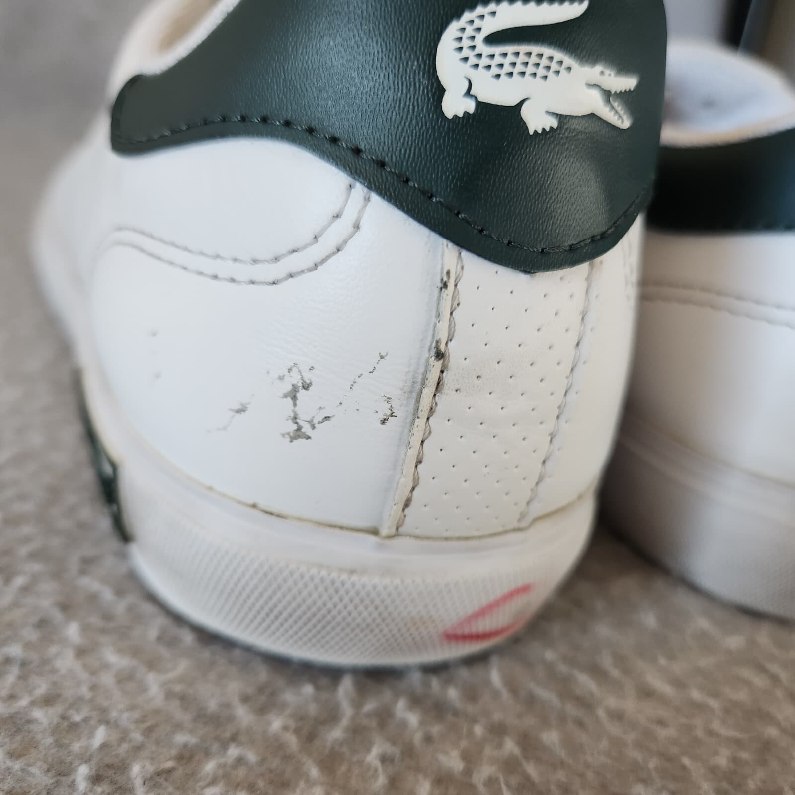 Lacoste Powercourt Low Top Leather Sneaker Cushion Lace-Up White Men EU44.5 US11 - Thumbnail 10