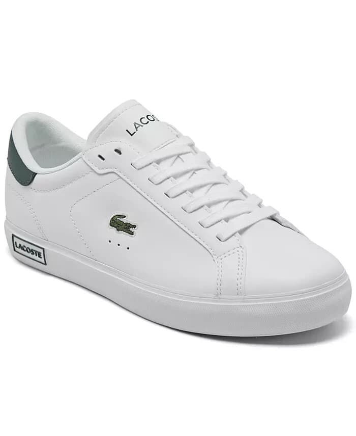 Lacoste Powercourt Low Top Leather Sneaker Cushion Lace-Up White Men EU44.5 US11 - Thumbnail 4