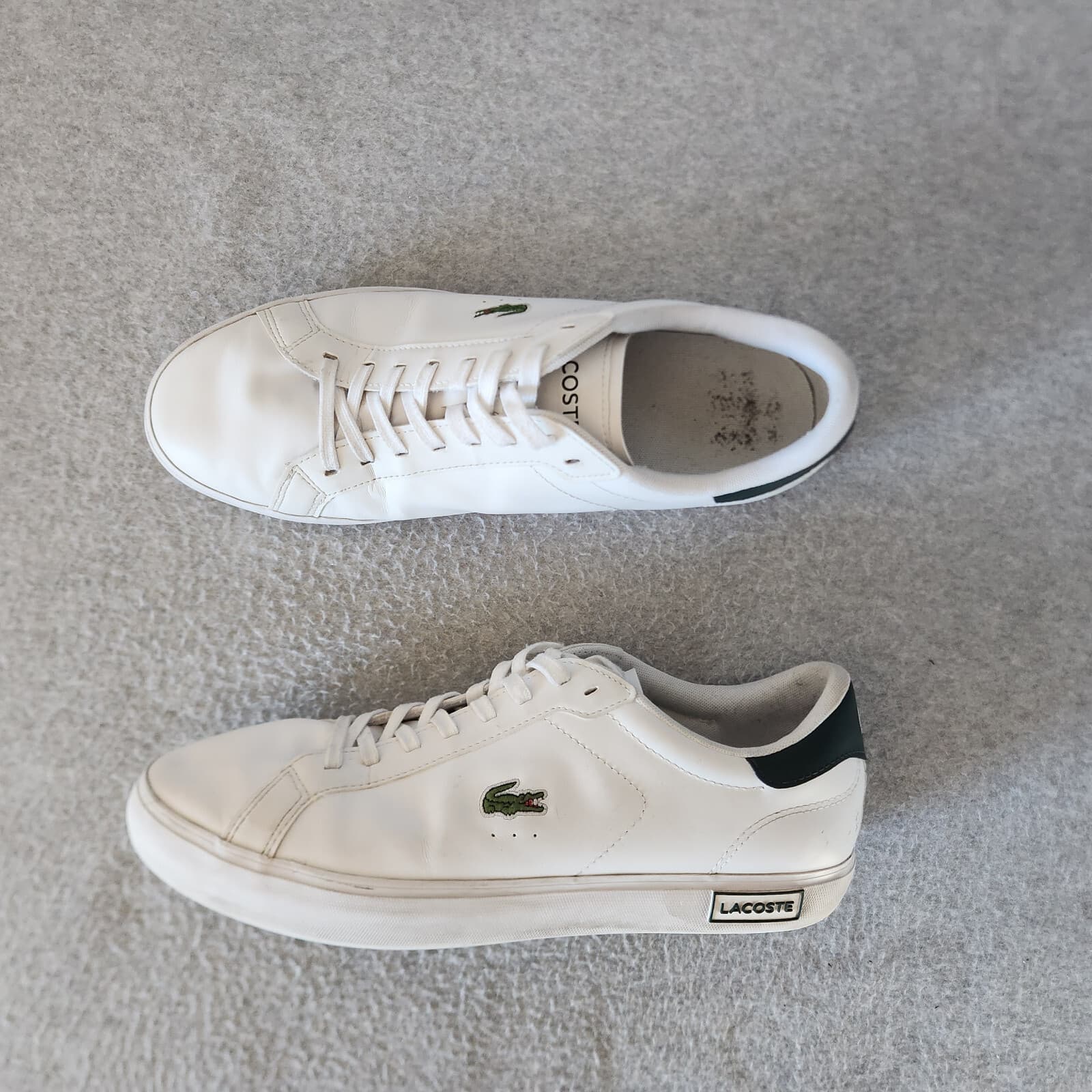 Lacoste Powercourt Low Top Leather Sneaker Cushion Lace-Up White Men EU44.5 US11 - Thumbnail 5