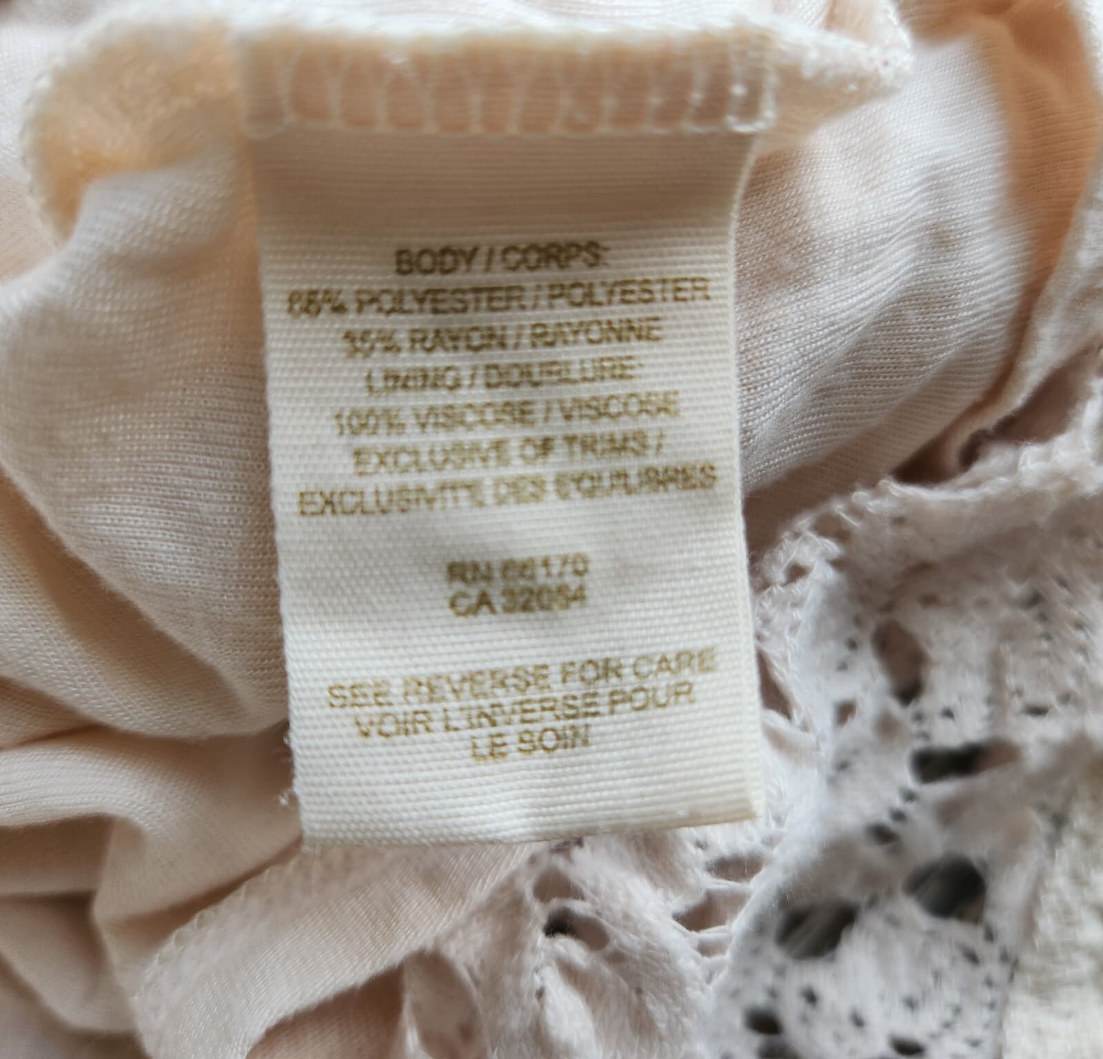 Free People Ivory Lace Crochet Gypsy Mini Dress Scoop-Back Long Bell Sleeve Sz.L - Thumbnail 10