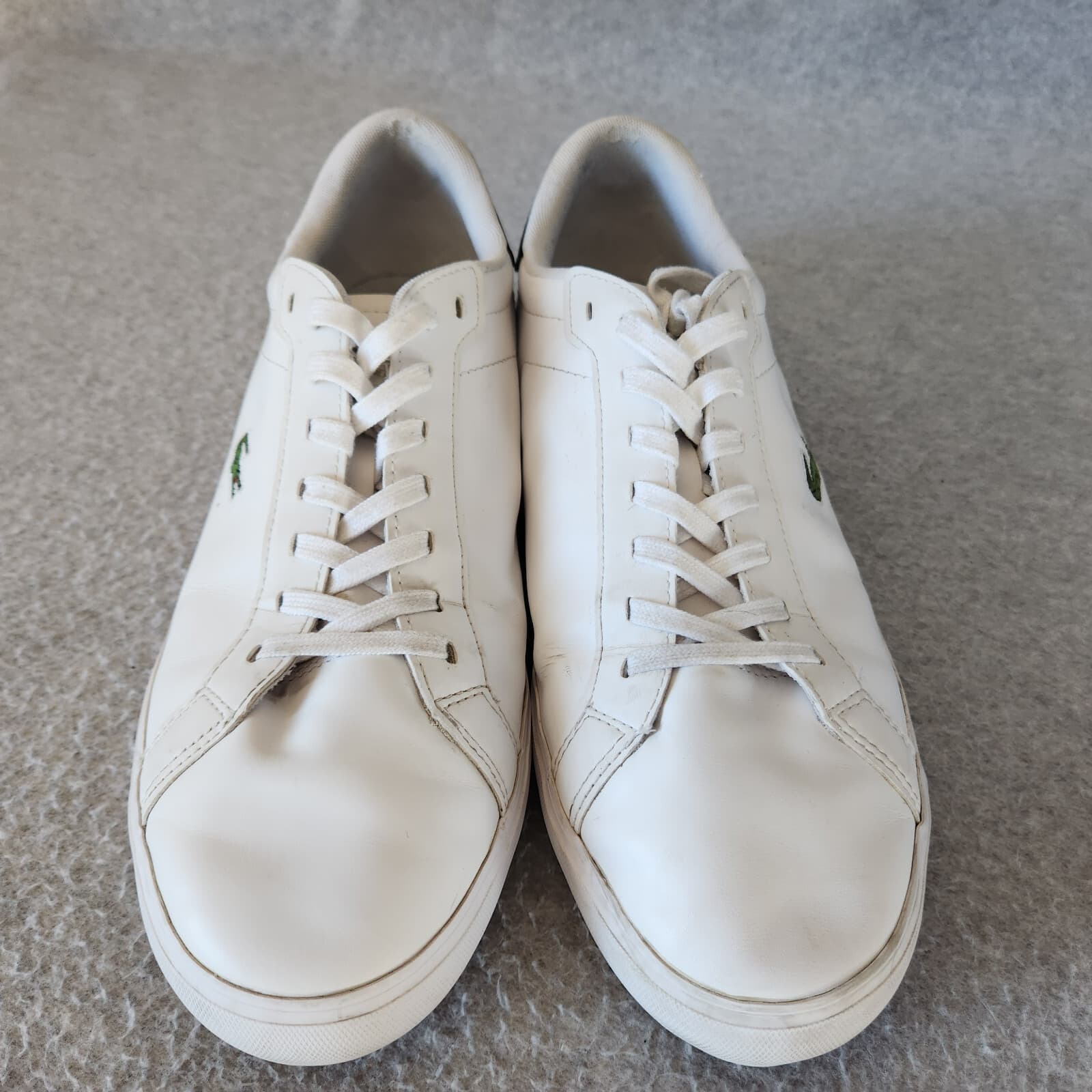 Lacoste Powercourt Low Top Leather Sneaker Cushion Lace-Up White Men EU44.5 US11 - Thumbnail 13