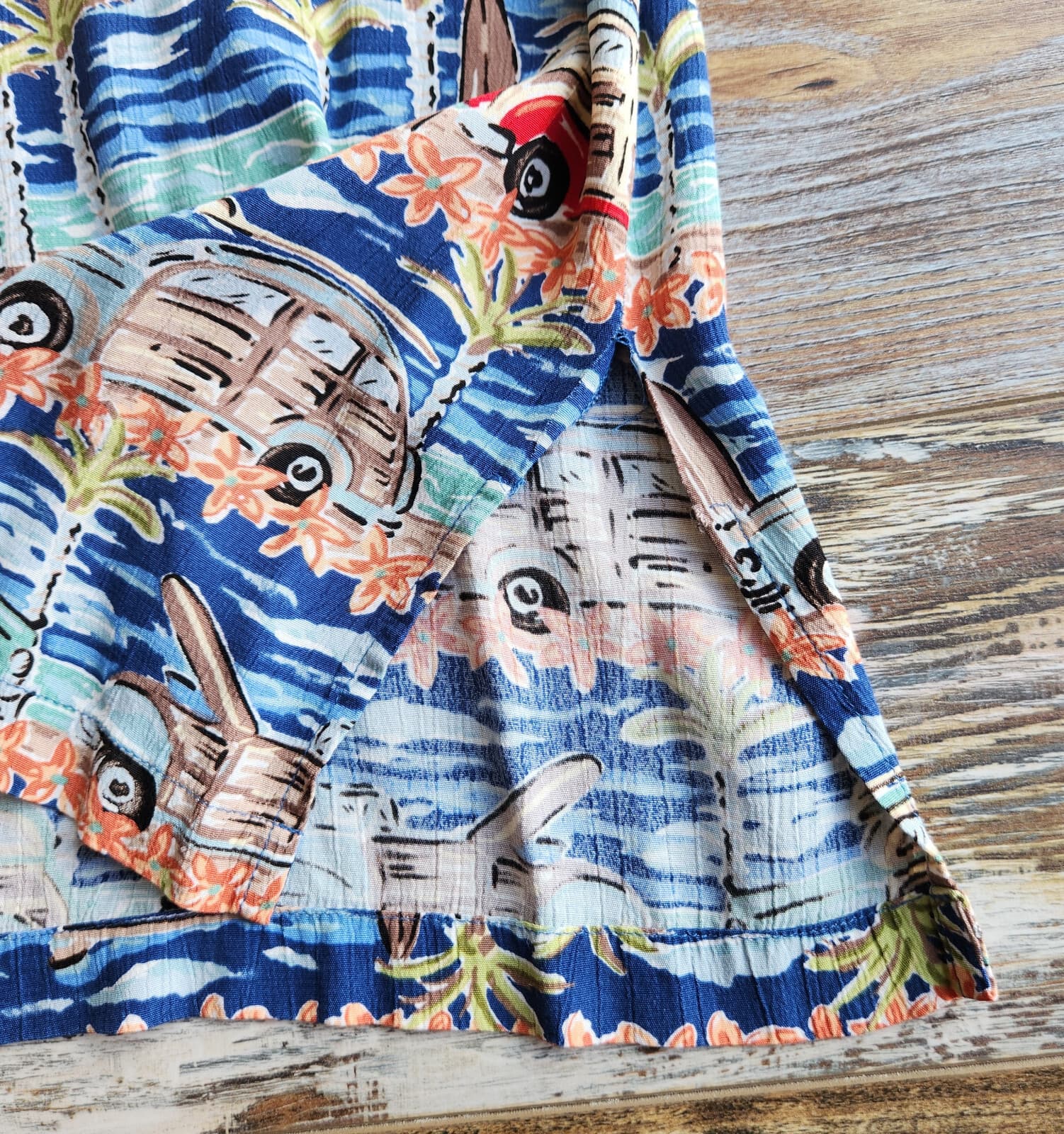 Vintage Weekend Traffic Wagon Surfer Aloha Hawaii Shift Dress Sleeveless Sz.L - Thumbnail 7