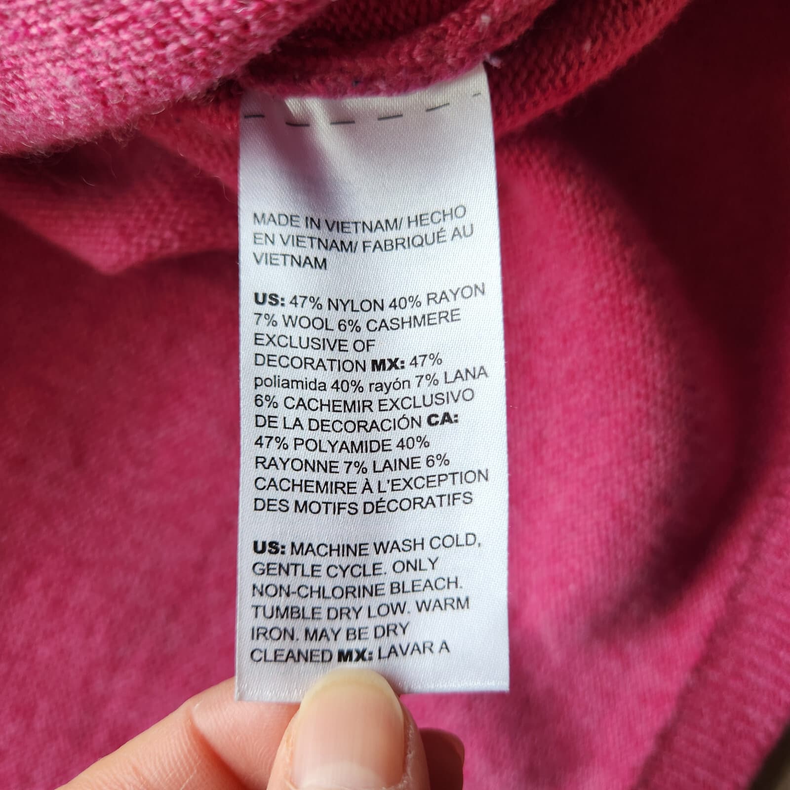 Chico’s Peace Love Chic Crew Neck Sweater Cashmere Wool Blend Pink Women's 2 (L) - Thumbnail 7