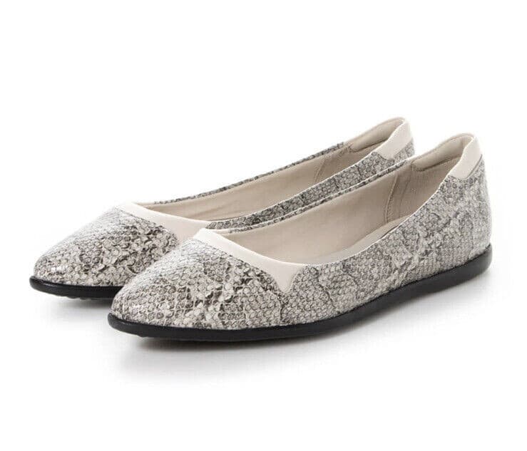Cole Haan Grand Series Ambition Snakeskin Flat Loafer Slip-On Leather Beige US7B - Thumbnail 2