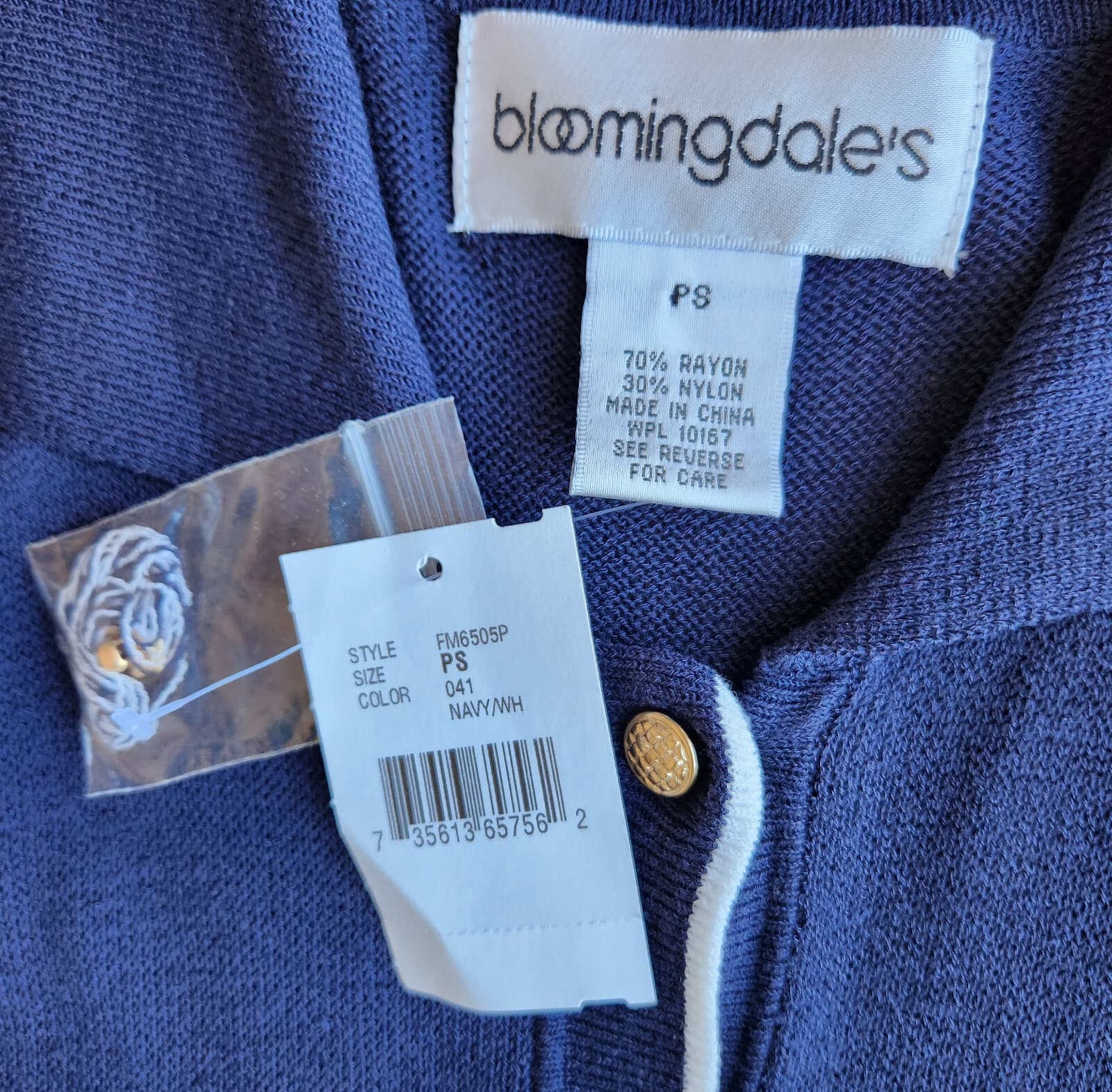 NWT Bloomingdale's Midi A-Line Polo-Dress Sleeveless Stretch Knit Navy Womens PS - Thumbnail 7