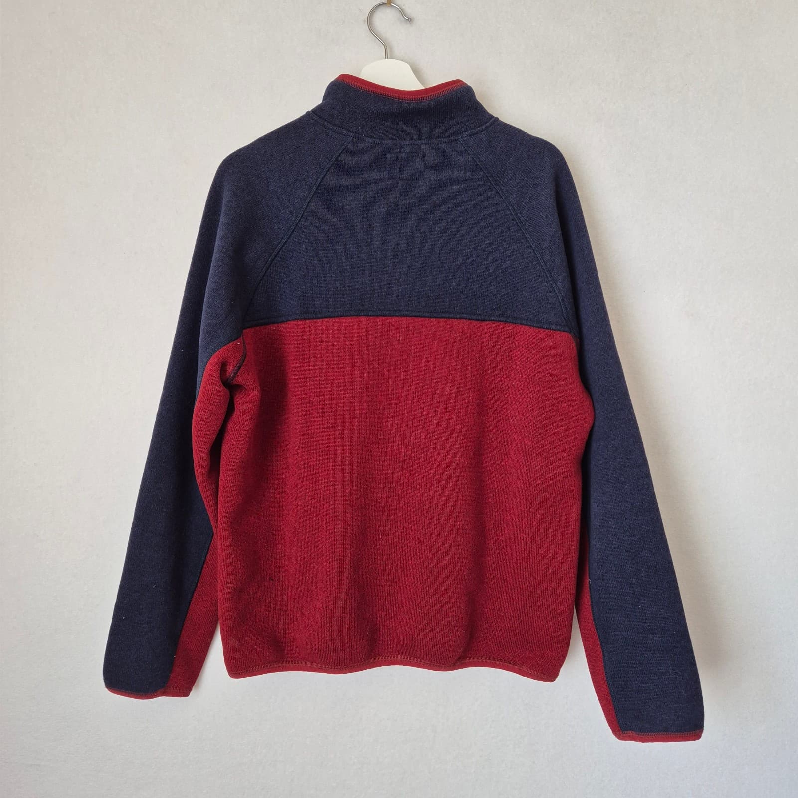 J.Crew Nordic Polartec Fleece 1/4 Zip Sweater Pullover Zip-Pocket Red Blue Men M - Thumbnail 8