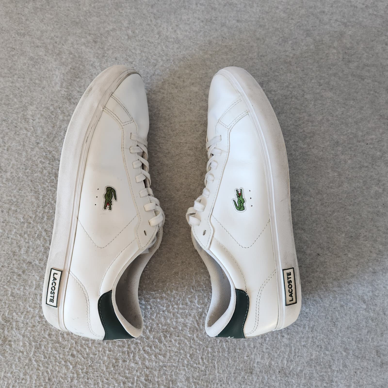 Lacoste Powercourt Low Top Leather Sneaker Cushion Lace-Up White Men EU44.5 US11 - Thumbnail 6