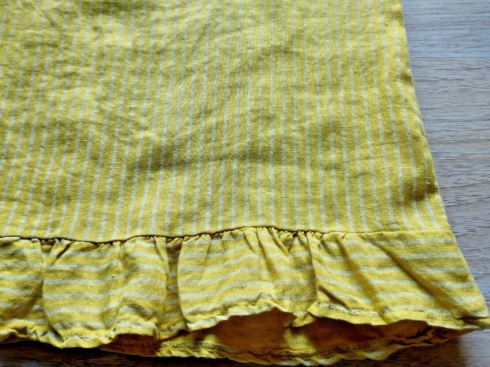 NWT LUNGO L'ARNO Italy 100%Linen Top Blouse 3/4 Sleeve Mustards Strip Women Sz.S - Thumbnail 5