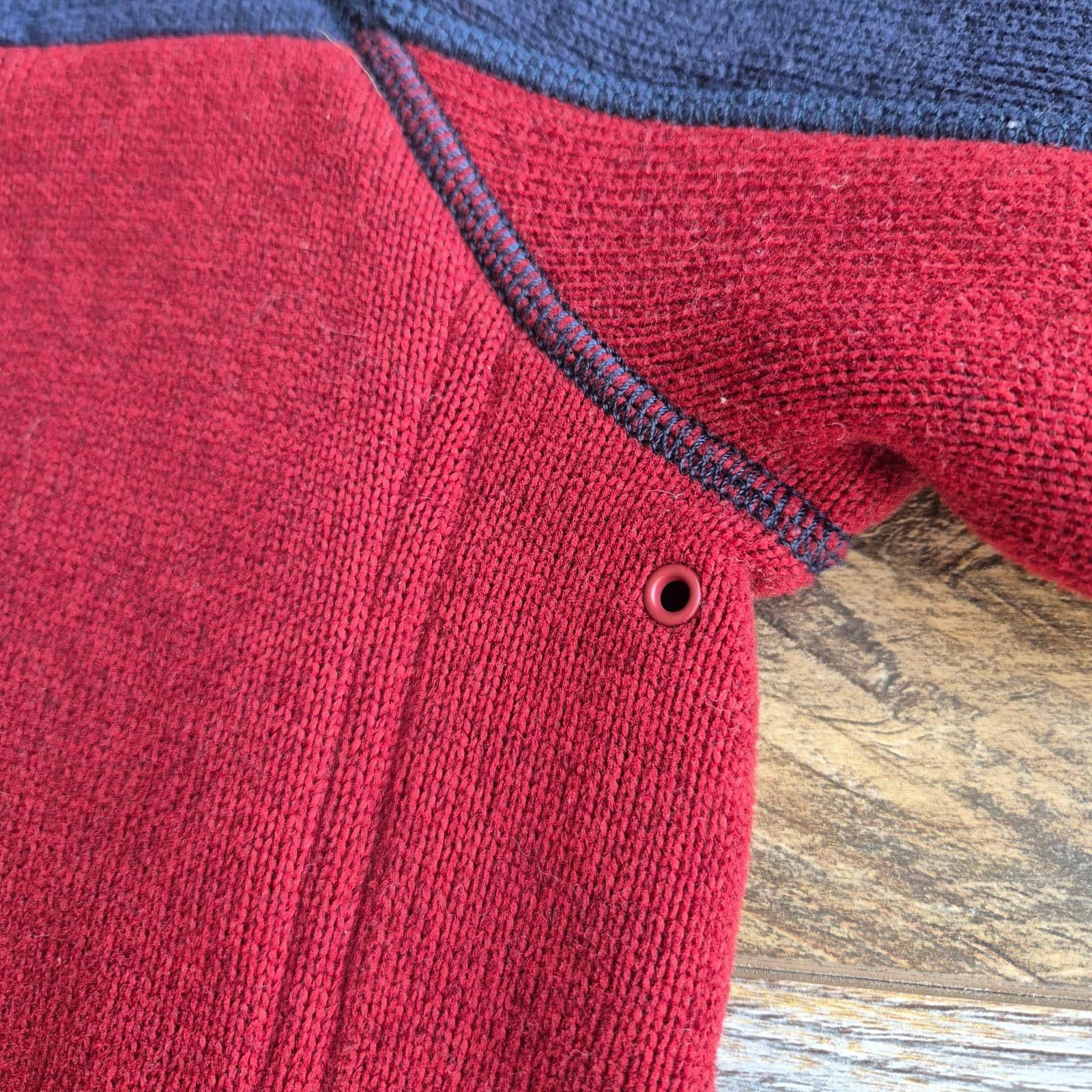 J.Crew Nordic Polartec Fleece 1/4 Zip Sweater Pullover Zip-Pocket Red Blue Men M - Thumbnail 9