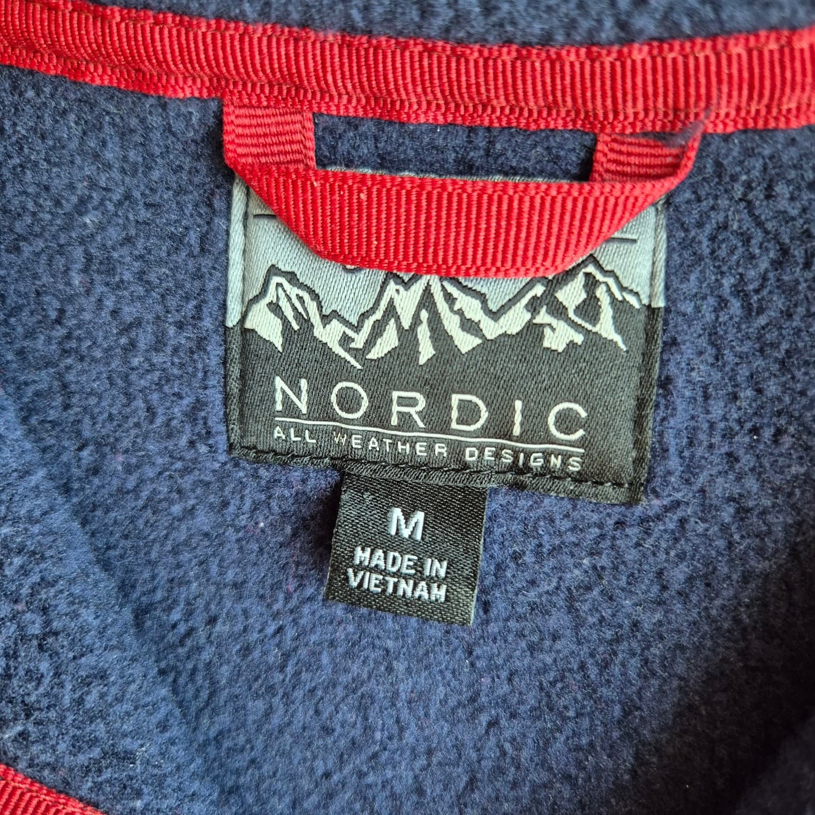 J.Crew Nordic Polartec Fleece 1/4 Zip Sweater Pullover Zip-Pocket Red Blue Men M - Thumbnail 12