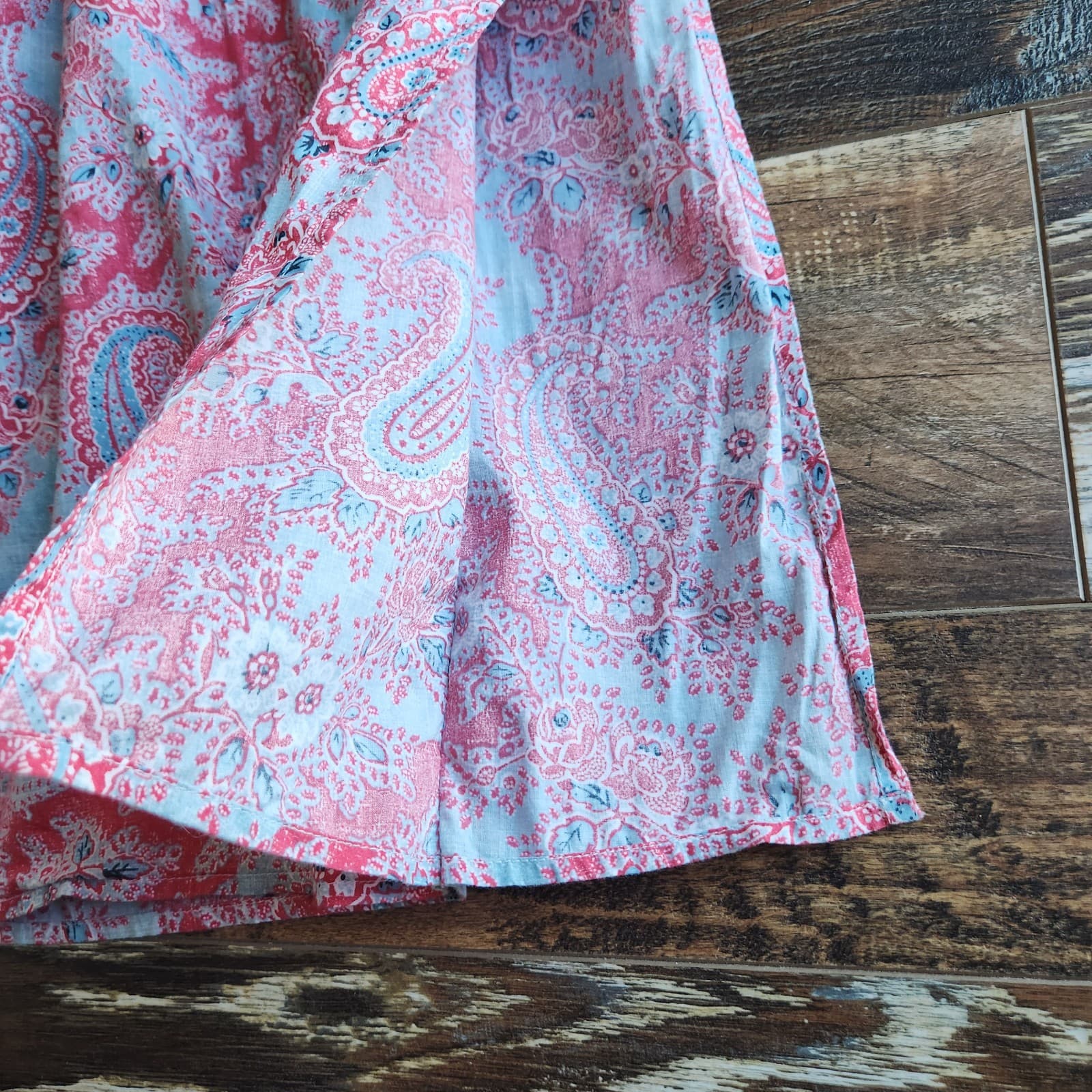 Ralph Lauren Blue Label Paisley Kaftan Kimono Beach Coverup Top Mini Dress Sz.L - Thumbnail 5