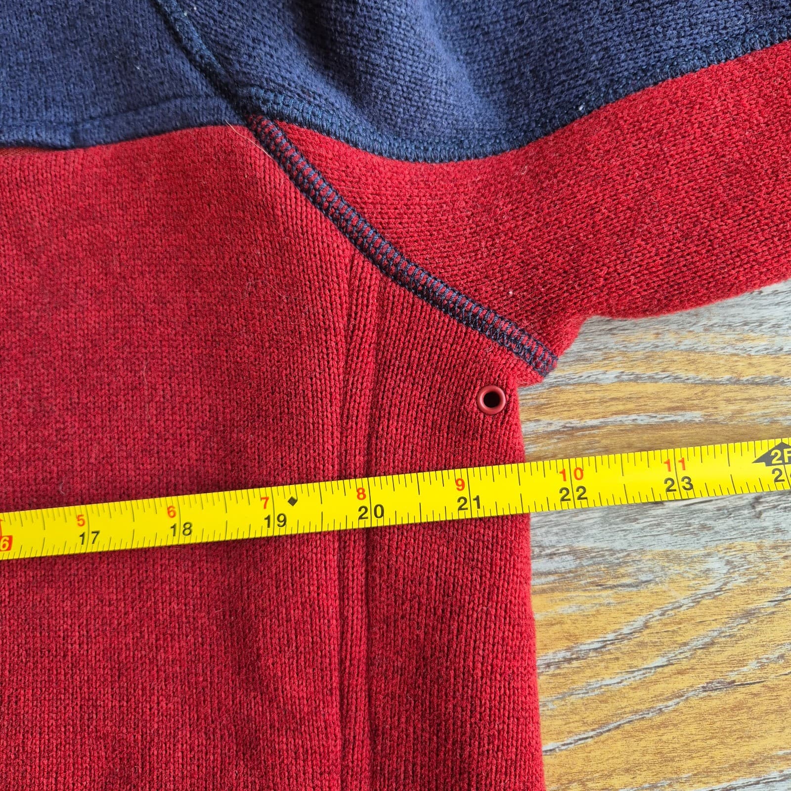J.Crew Nordic Polartec Fleece 1/4 Zip Sweater Pullover Zip-Pocket Red Blue Men M - Thumbnail 17