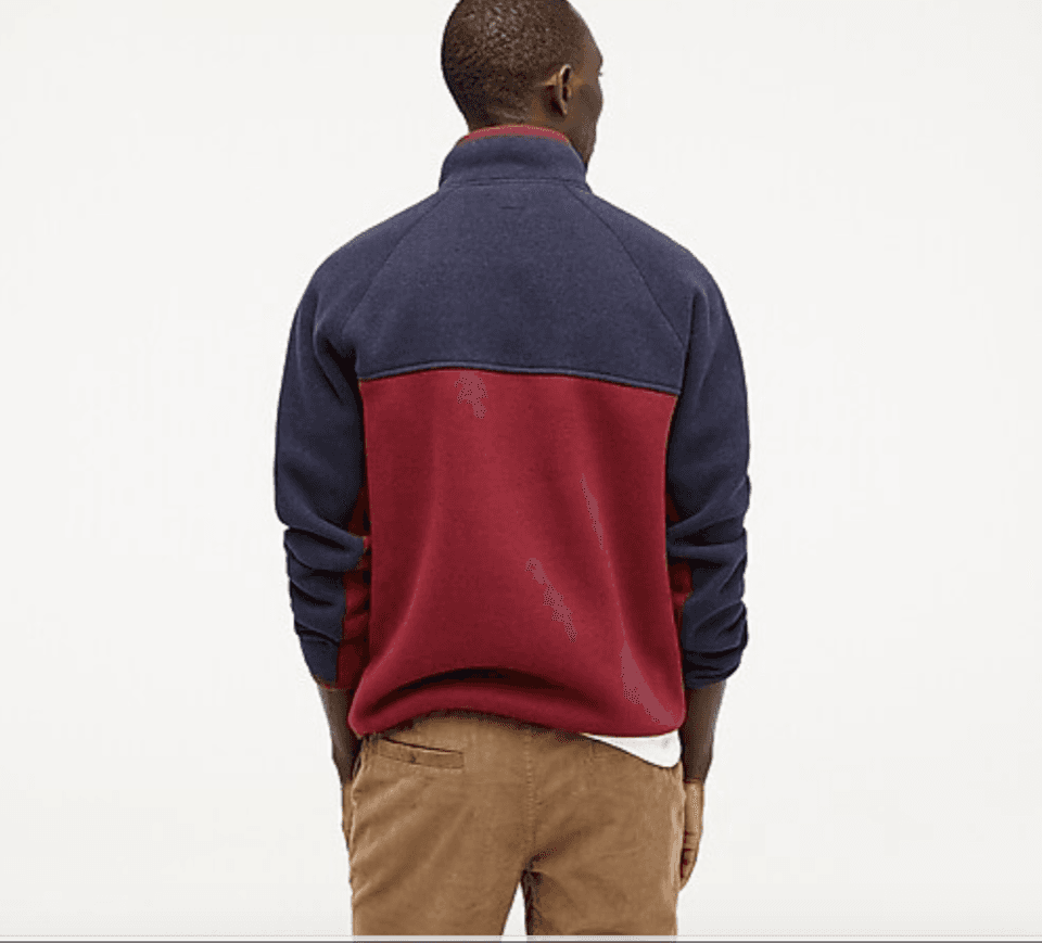 J.Crew Nordic Polartec Fleece 1/4 Zip Sweater Pullover Zip-Pocket Red Blue Men M - Thumbnail 7