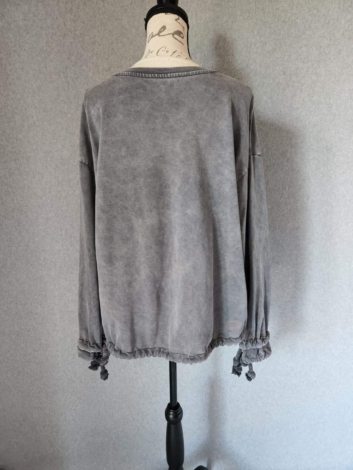 ZARA Drawstring Sweatshirt Pullover Long Sleeve Grey Women Sz.Meduim - Thumbnail 4