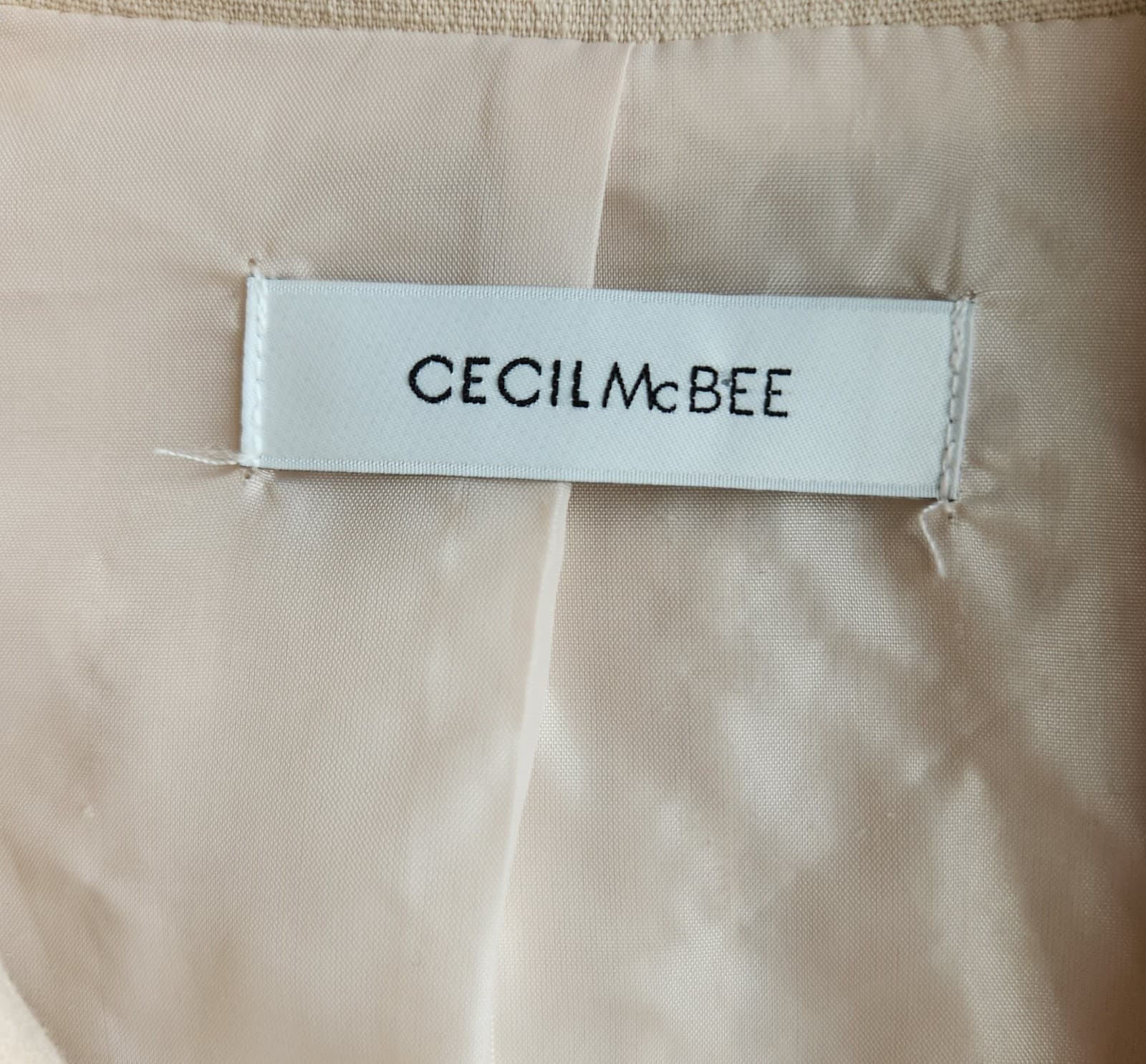 CECIL McBEE Japan Double Breast Blazer Pocket Cotton Blend Beige Women's F - Thumbnail 6