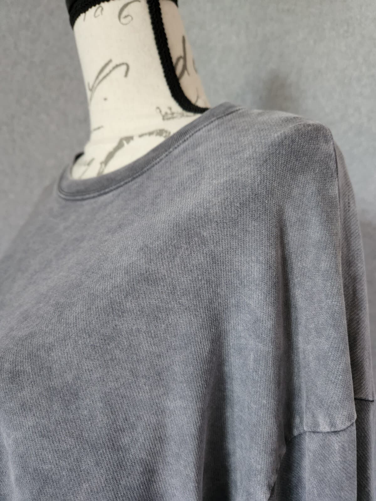 ZARA Drawstring Sweatshirt Pullover Long Sleeve Grey Women Sz.Meduim - Thumbnail 2