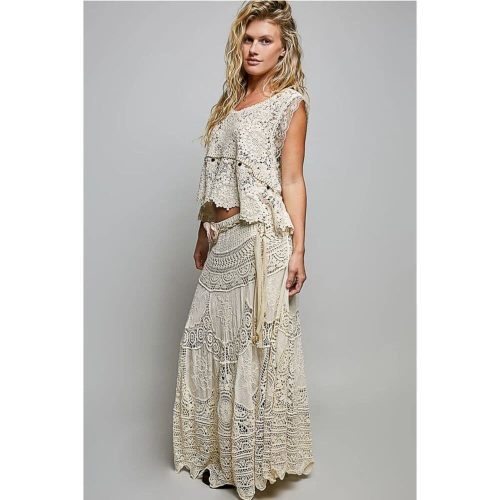 POL Crochet Patterns Embroidered Maxi Skirt - Thumbnail 3