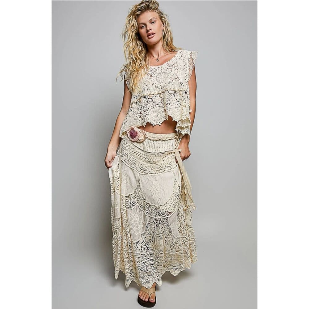 POL Crochet Patterns Embroidered Maxi Skirt - Thumbnail 4