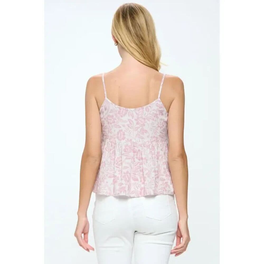 Floral Print Cami Crop Top - Thumbnail 3