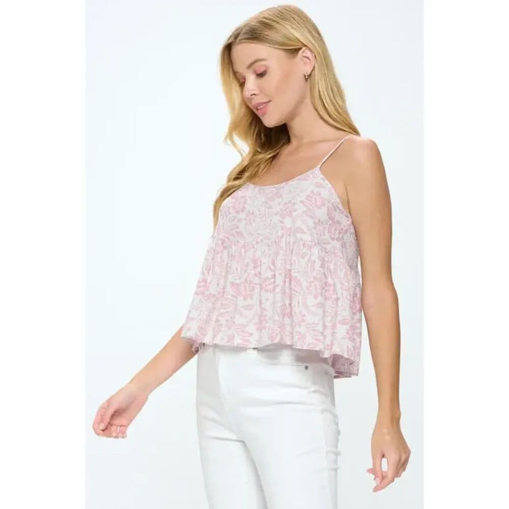 Floral Print Cami Crop Top - Thumbnail 2