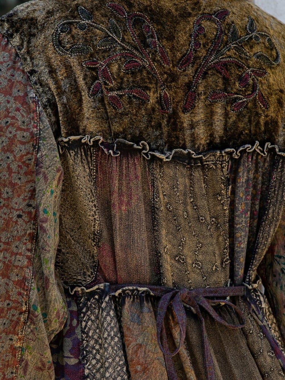 Artisan Embroidered Jhabla Shirt Dress in Mixed Motifs - Thumbnail 5