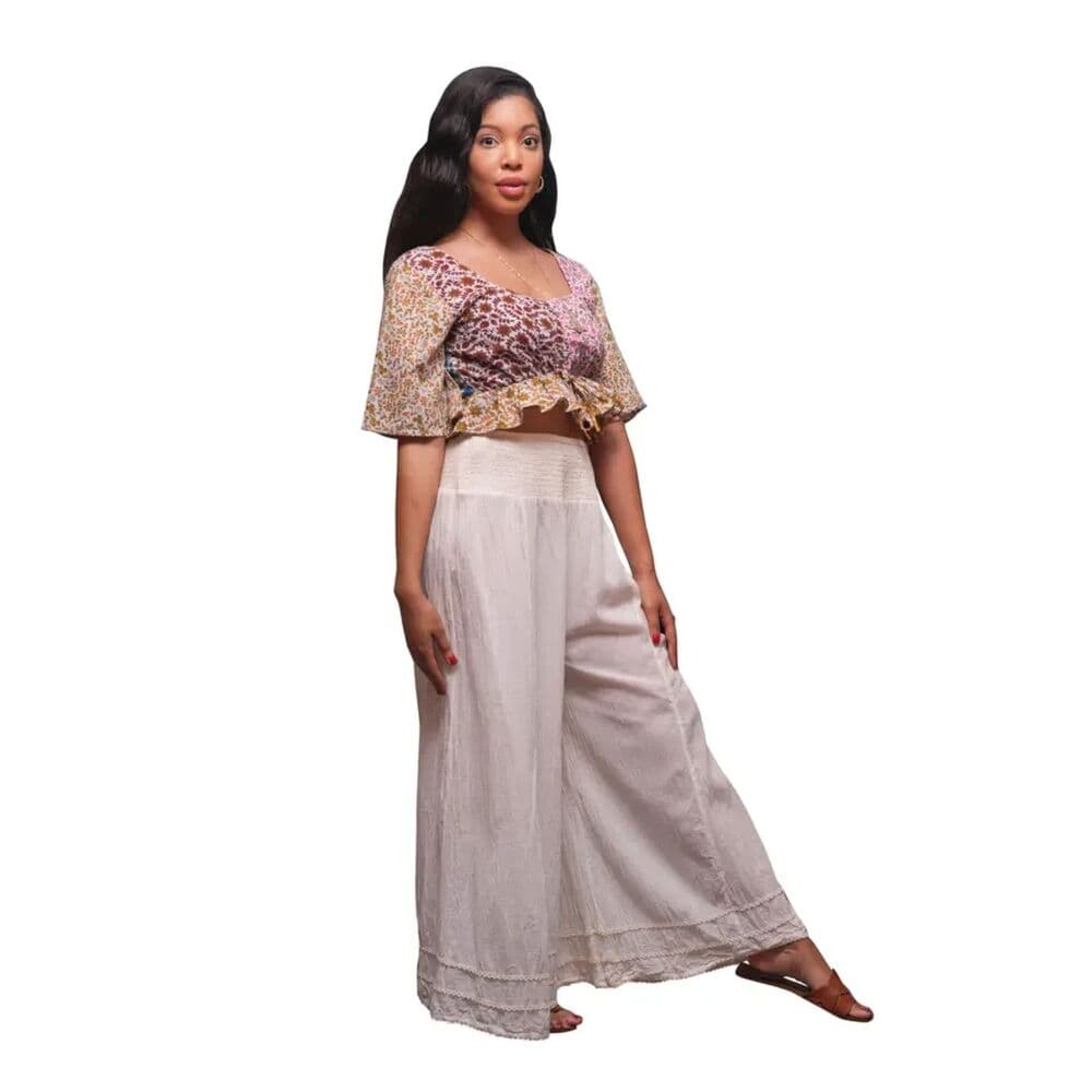 Vintage Boho Floral Crop Top - Thumbnail 2