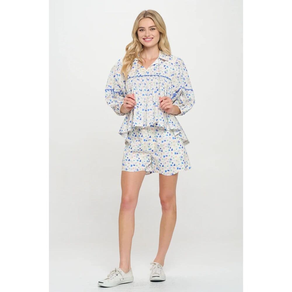 Aegean Bloom Long Sleeve Top - Thumbnail 4