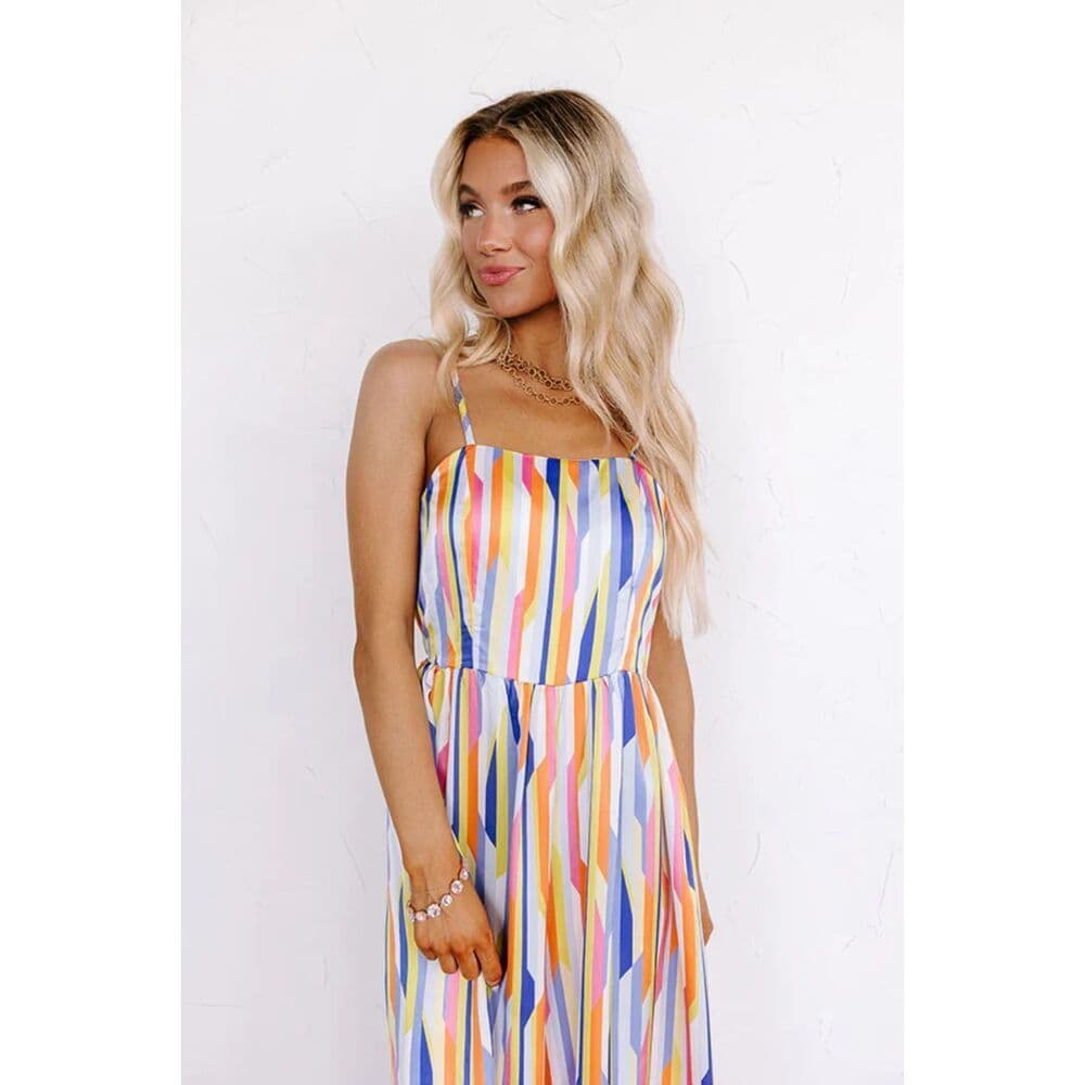 Satin Stripe Jumpsuit - Thumbnail 6