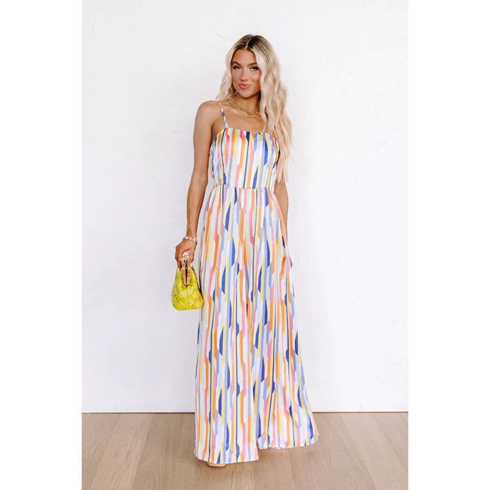 Satin Stripe Jumpsuit - Thumbnail 3