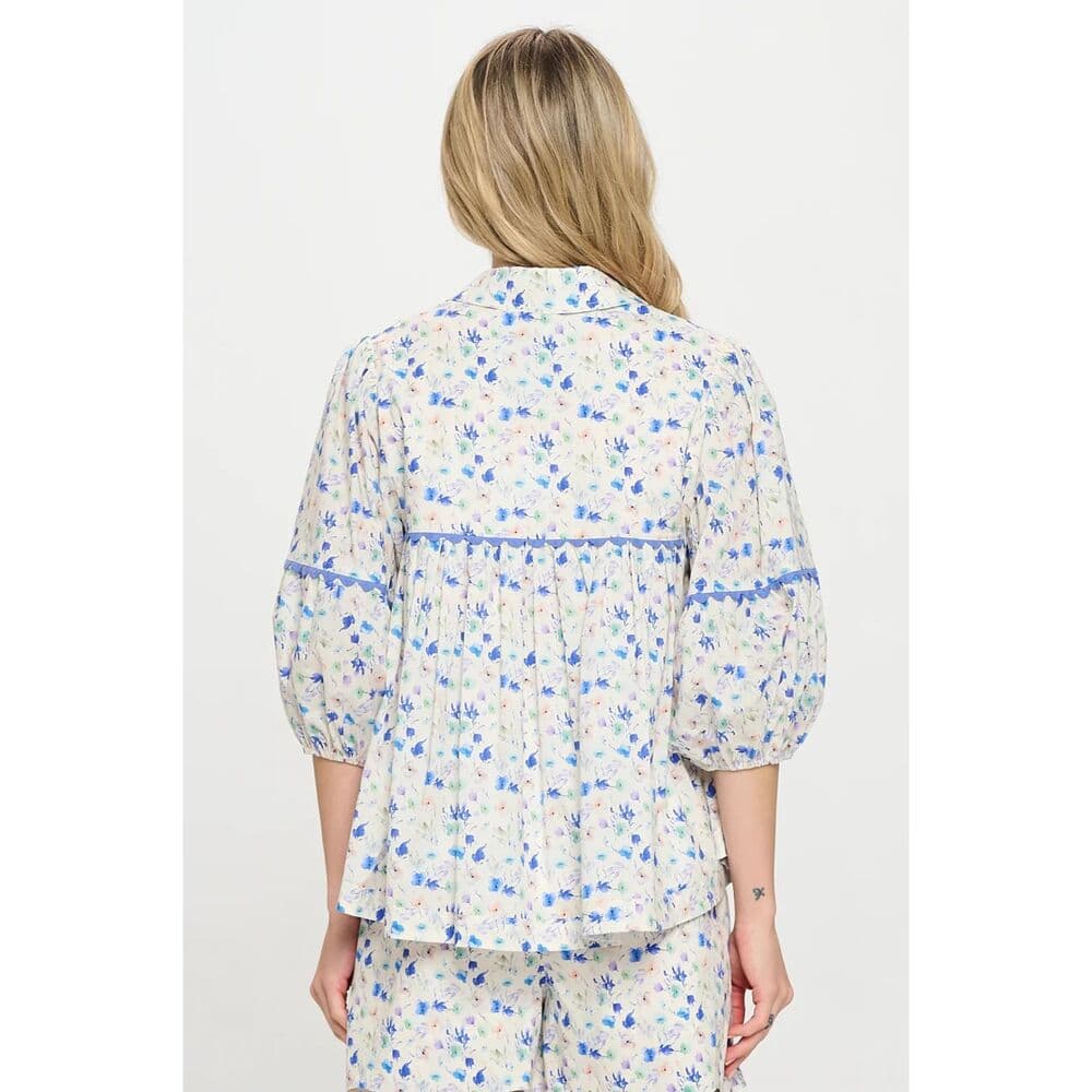 Aegean Bloom Long Sleeve Top - Thumbnail 2