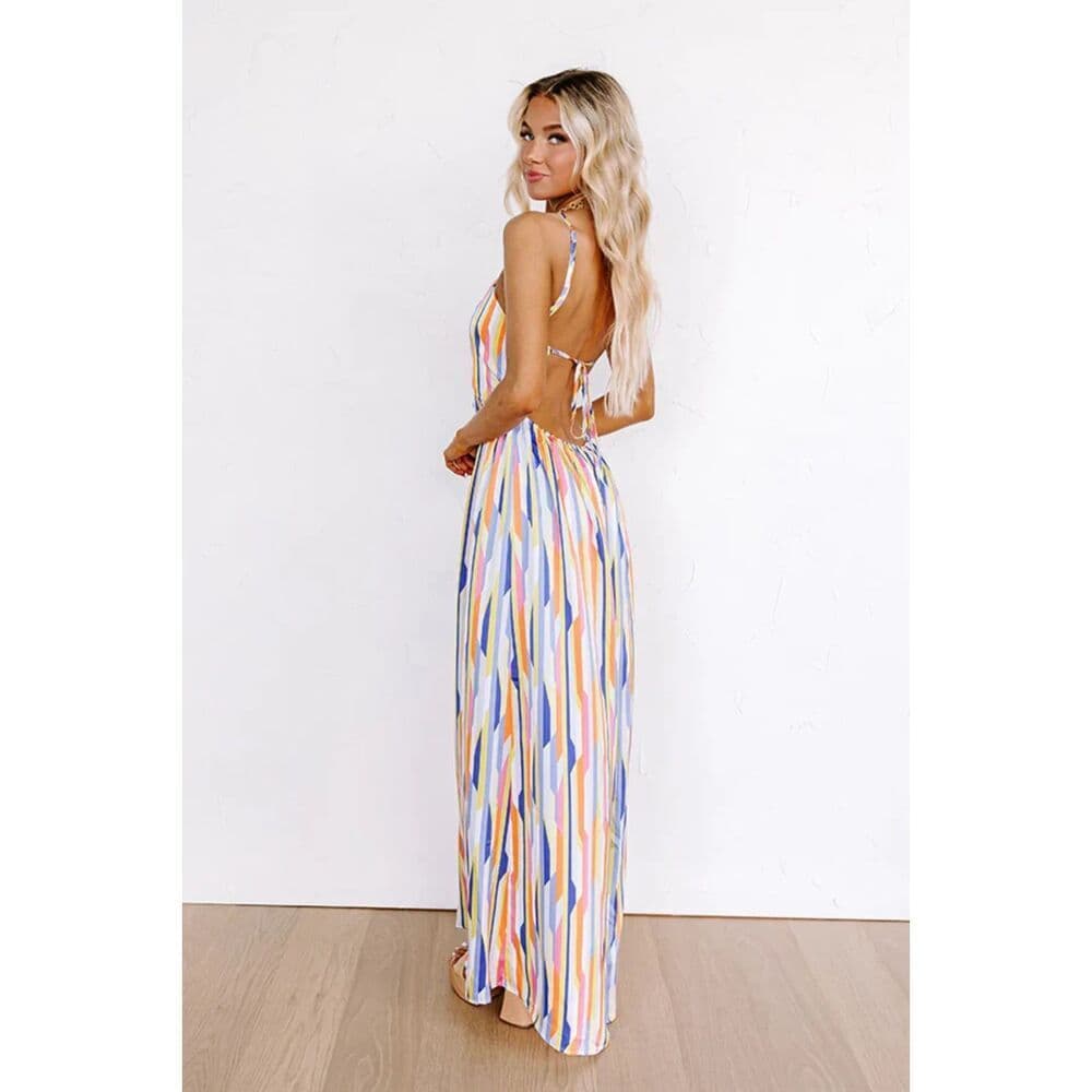 Satin Stripe Jumpsuit - Thumbnail 4