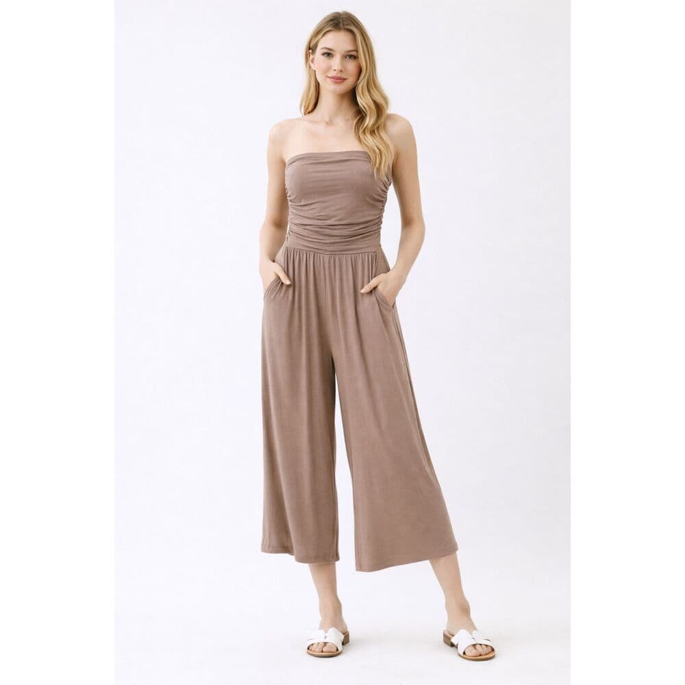 Tank Top Shirring Detailed Flowy Romper - Thumbnail 2