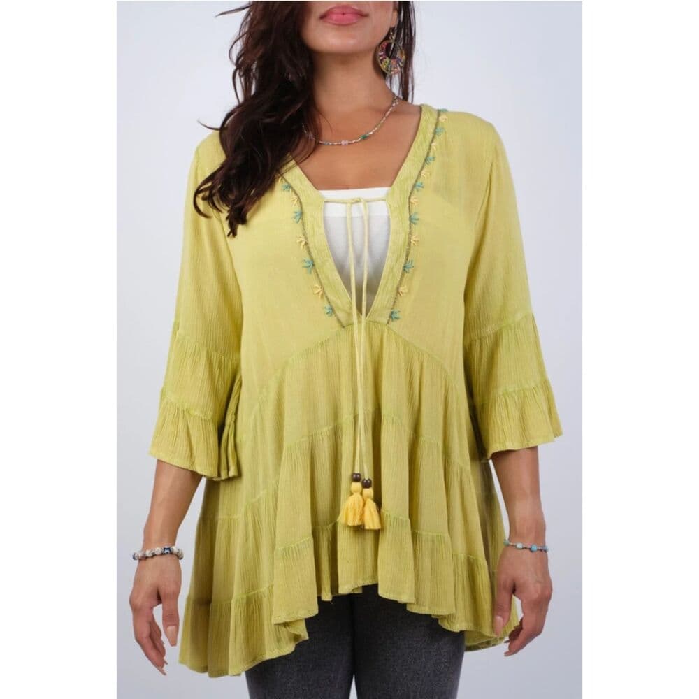 Summer Elegance Flared Tunic - Thumbnail 2