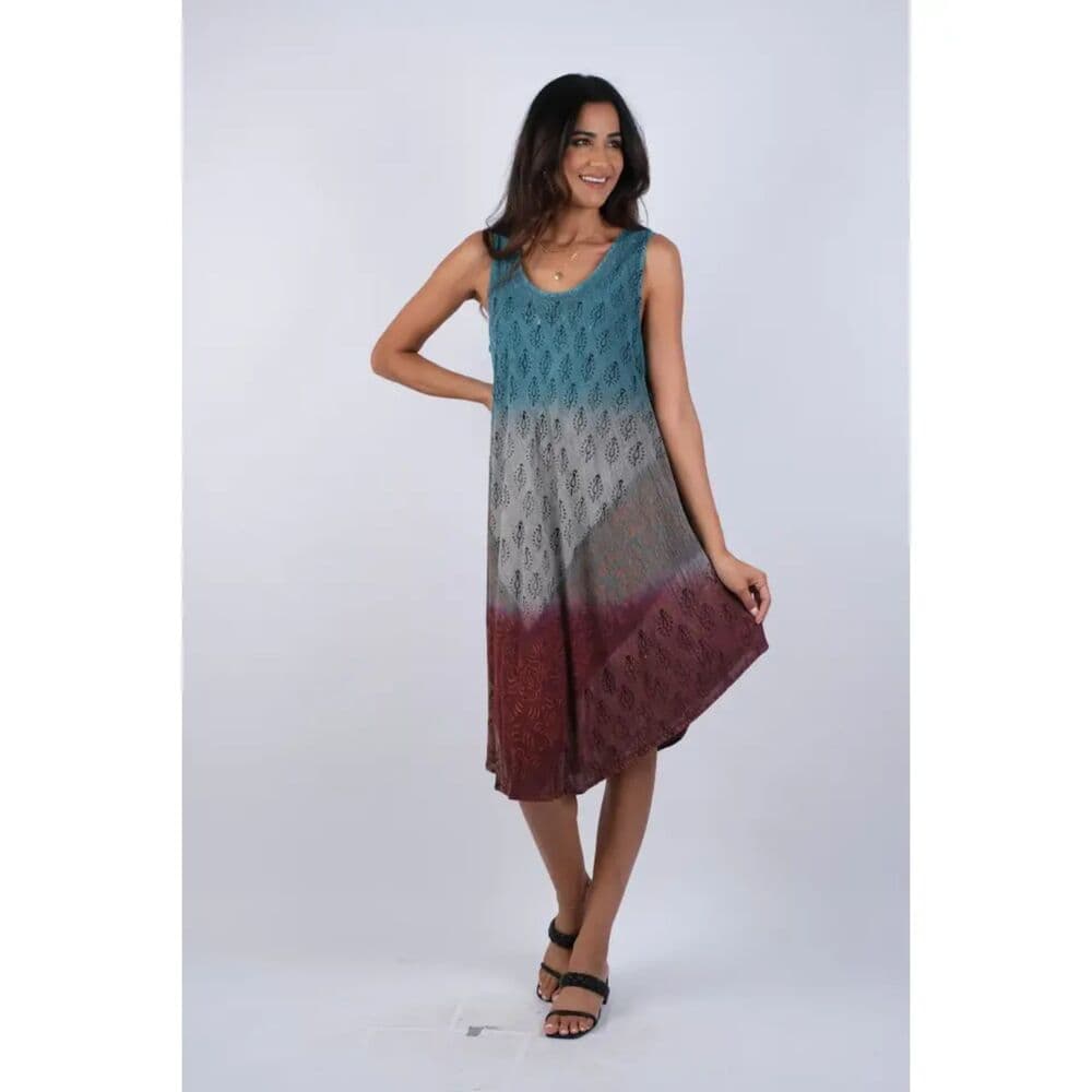 Tie Dye Umbrella Dress - Boho Handkerchief Hem - Thumbnail 3