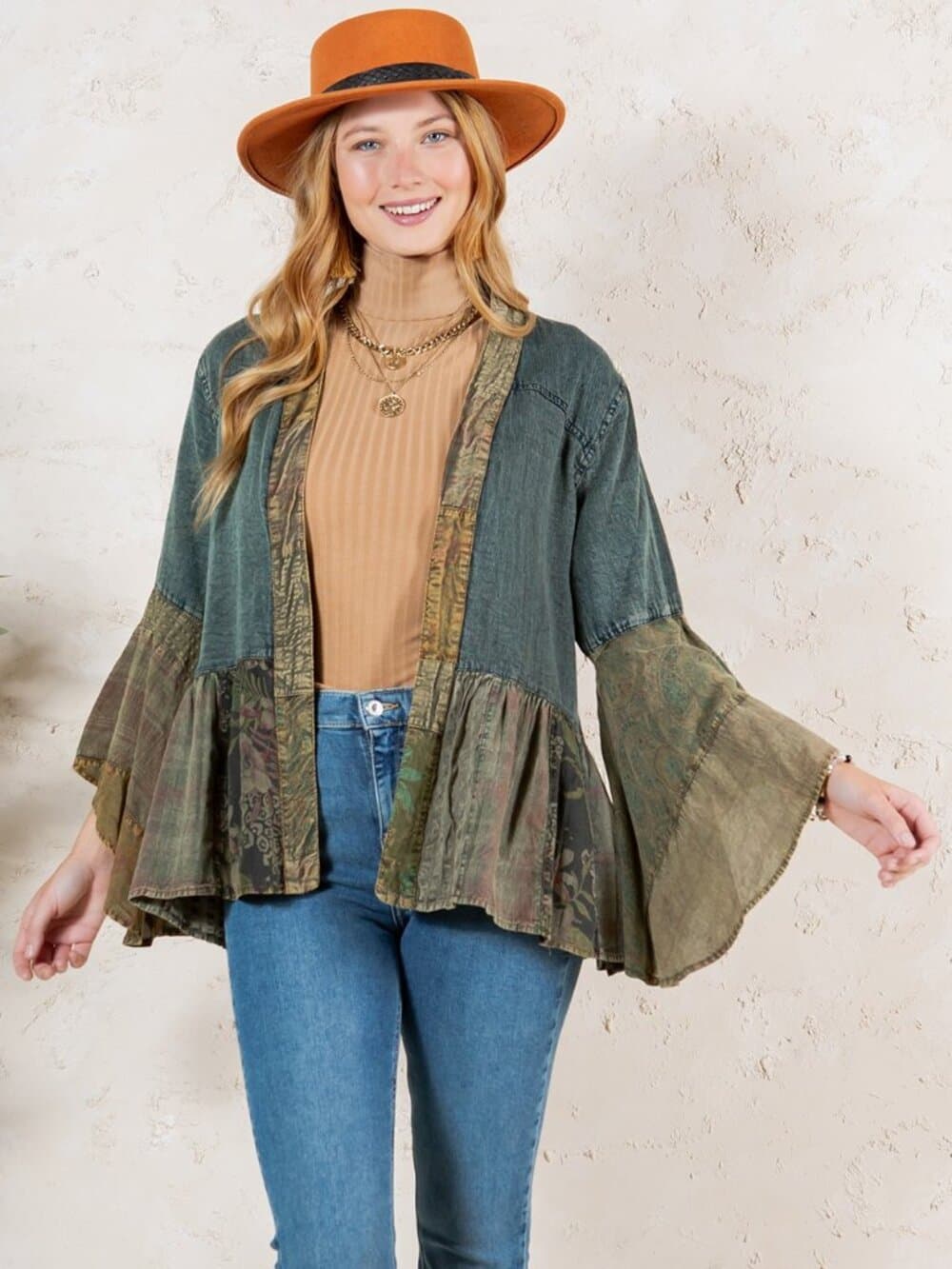 Western Boho Chic Tiered Patchwork Top