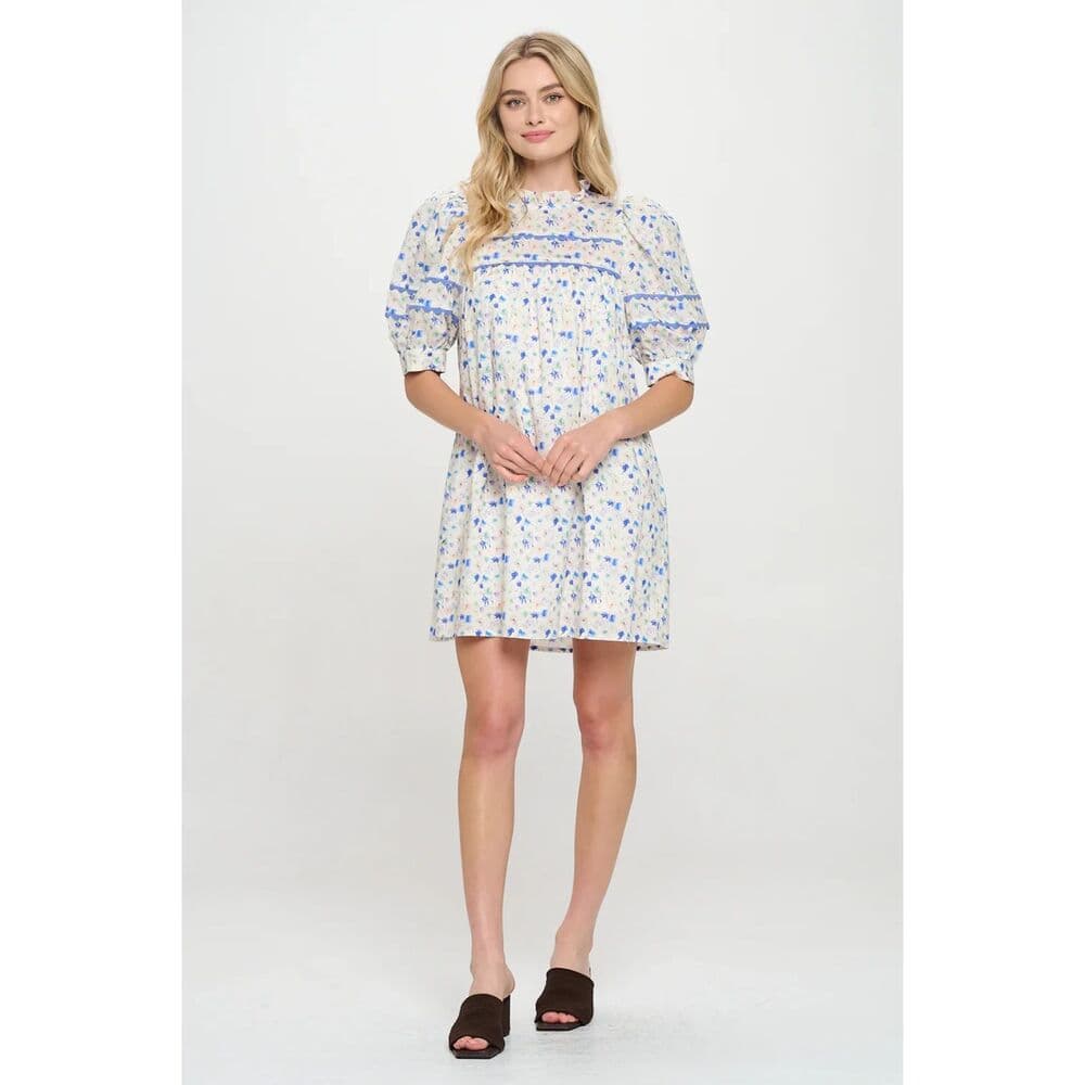Aegean Bloom Short Sleeve Dress - Thumbnail 3