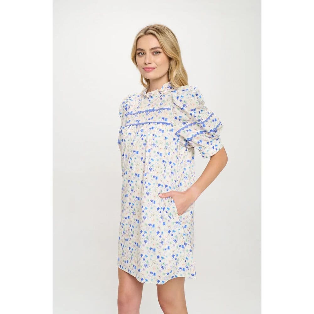Aegean Bloom Short Sleeve Dress - Thumbnail 2