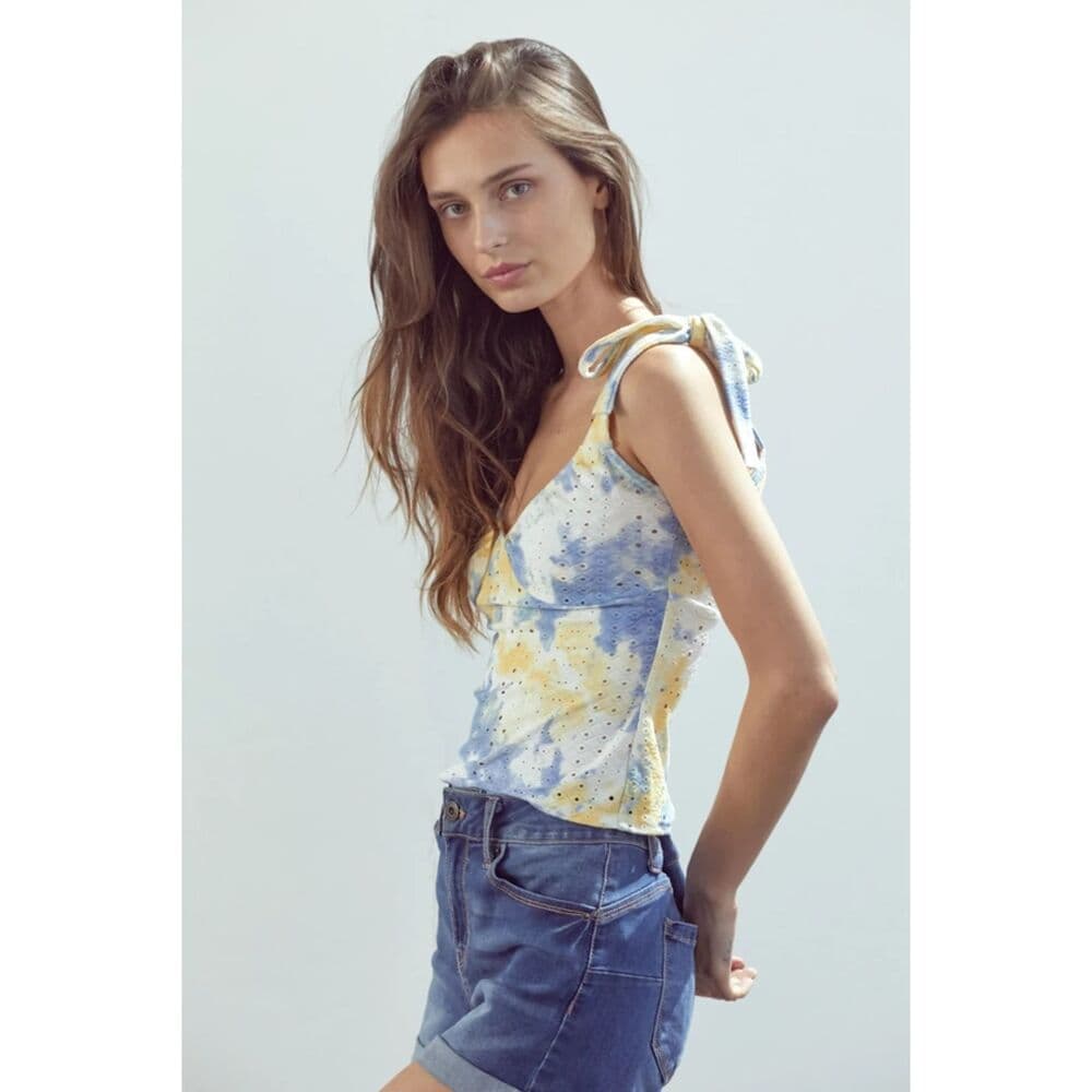 Tie Dye Tie-Shoulder Bustier Cami Top - Thumbnail 2