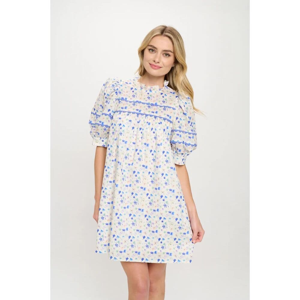 Aegean Bloom Short Sleeve Dress - Thumbnail 4