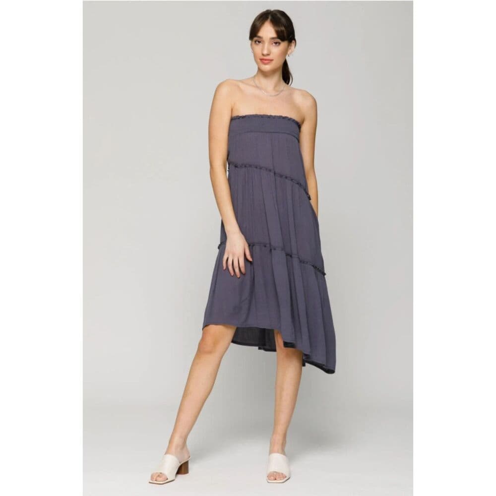 Smocked Waistband Tiered Skirt - Thumbnail 6