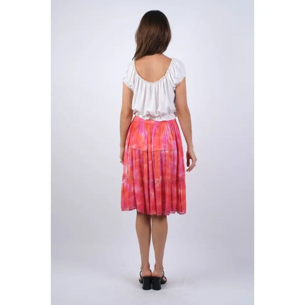 Hot Pink & Orange Mid Skirt - Thumbnail 3