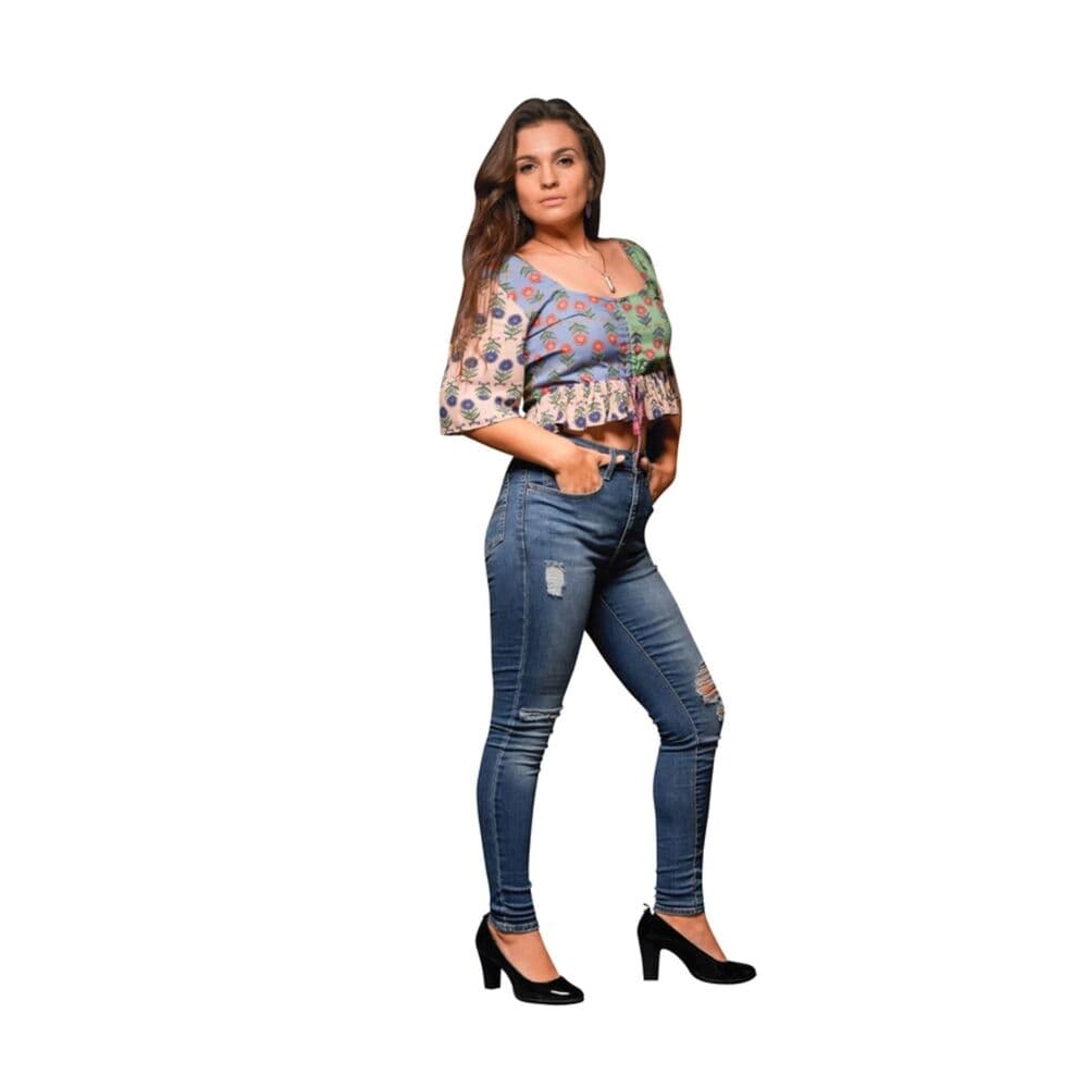 Vintage Ethereal Patchwork Crop Top